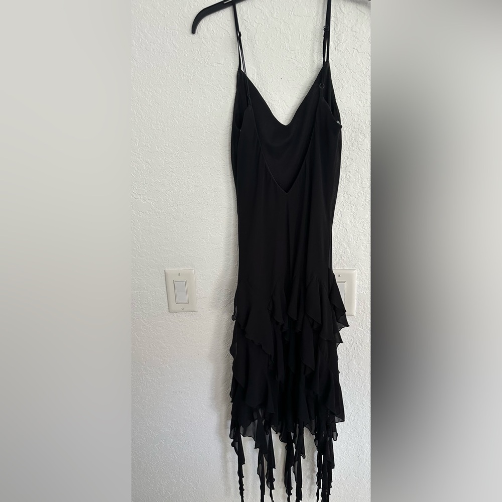 Elegant Black Ruffled Dress